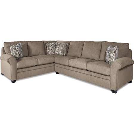 Casual Two Piece Sectional Sofa with Pull-Out Queen Sleeper